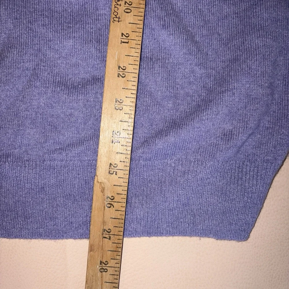 Black Brown 1826 Men's 100% 2-Ply Cashmere V-Neck Sweater Periwinkle Large